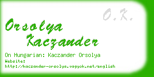orsolya kaczander business card